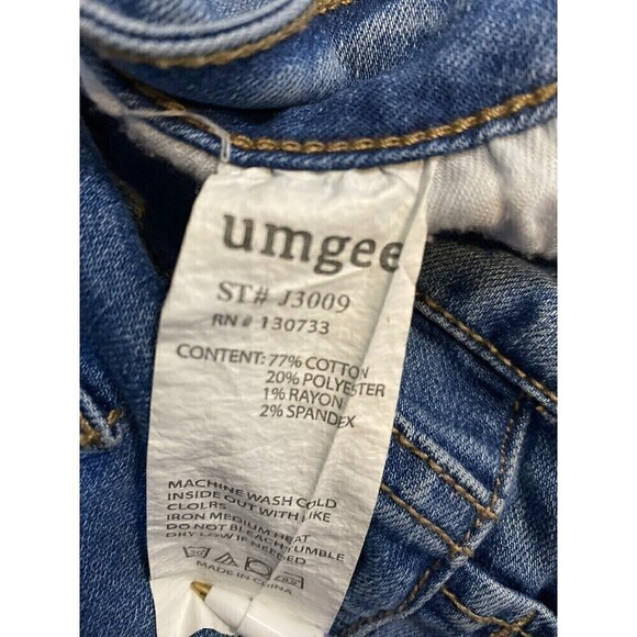 Umgee Jeans Size 26 Cropped Flare Blue Stone Washed Denim Boho 5 Pocket Stretch - Picture 8 of 10
